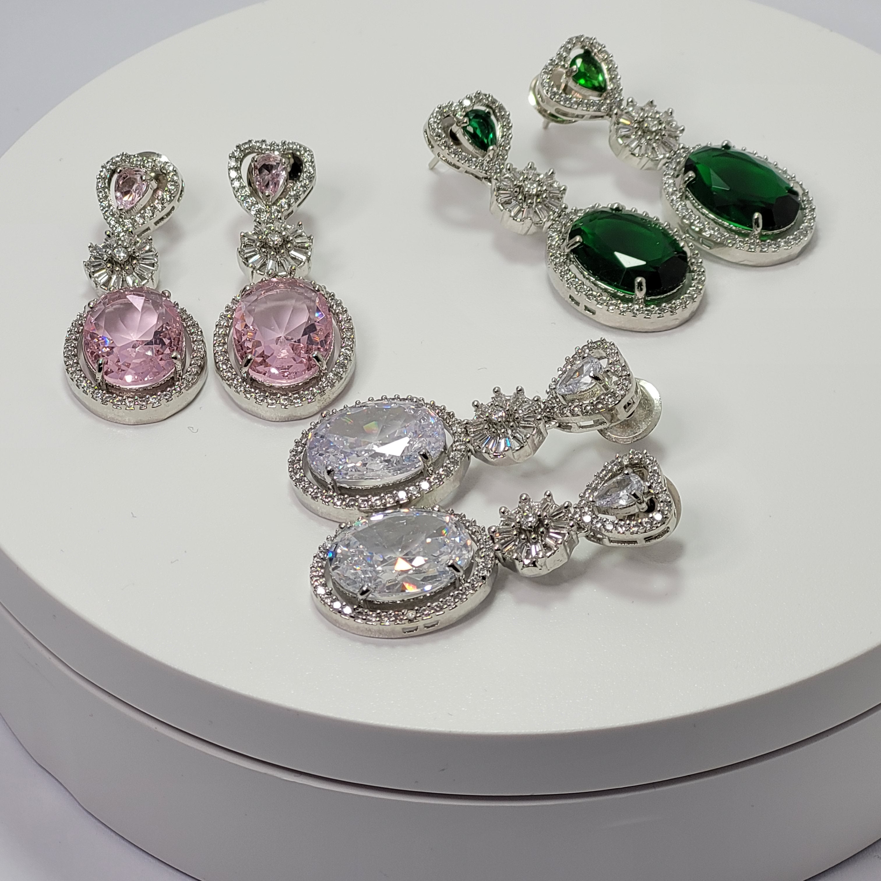AD & Crystal - Drop Earrings