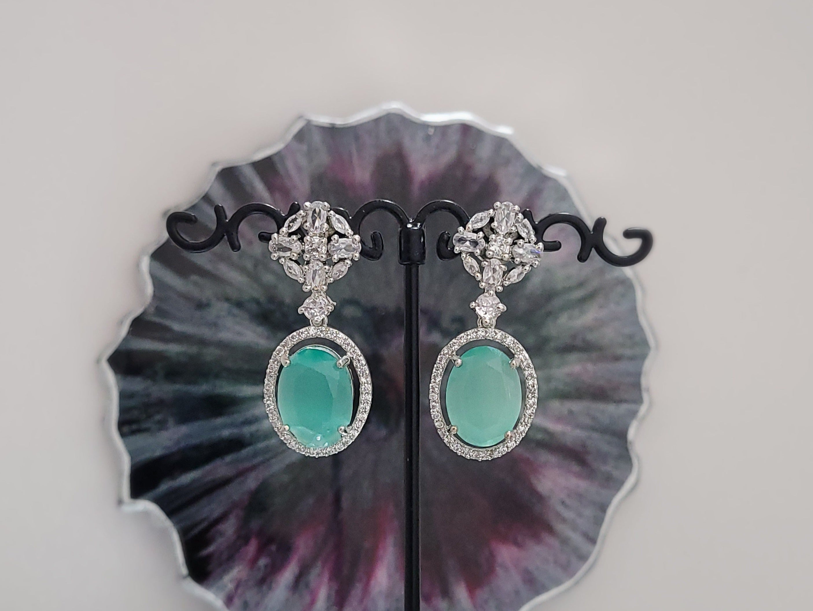 AD & Crystal - teardrop earrings