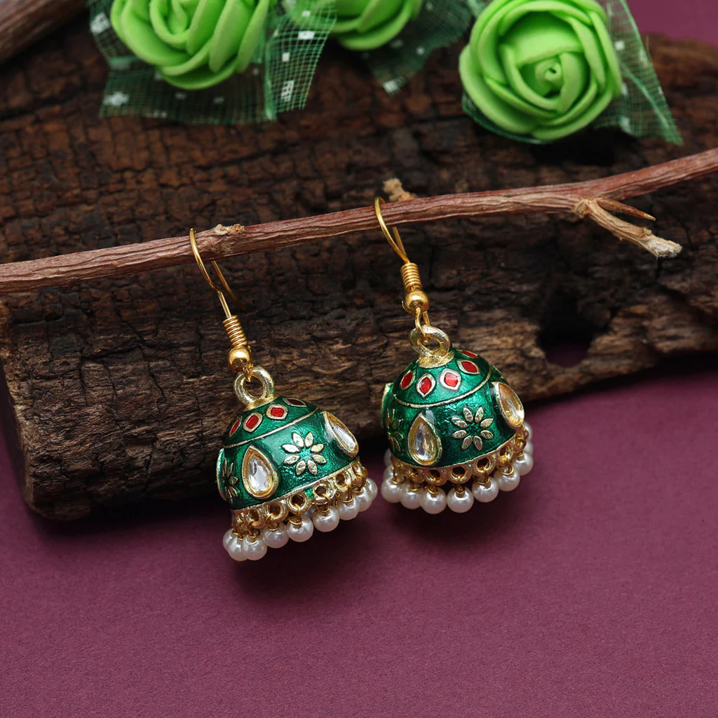 Meenakari Jhumki Earrings