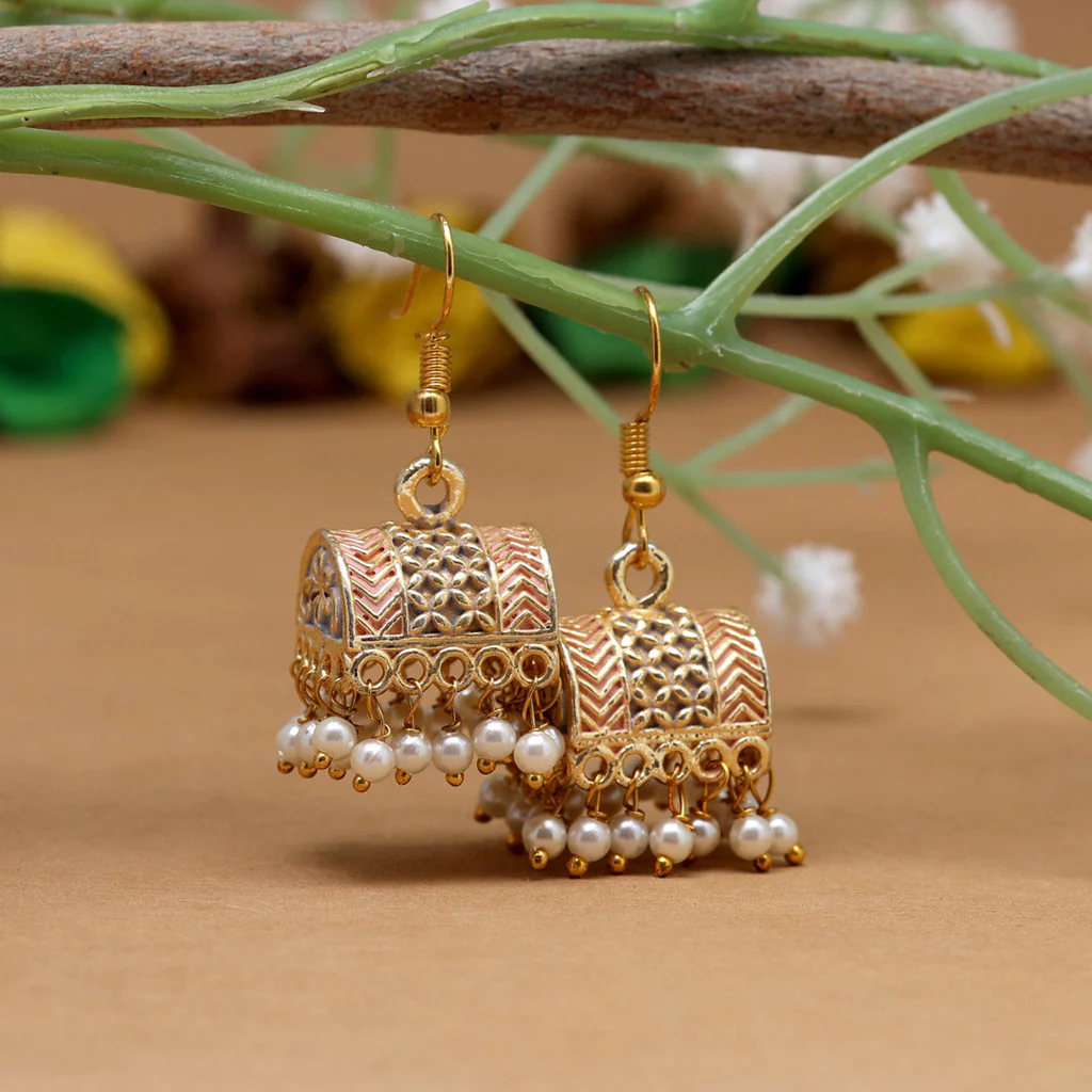 Meenakari Jhumki Earrings
