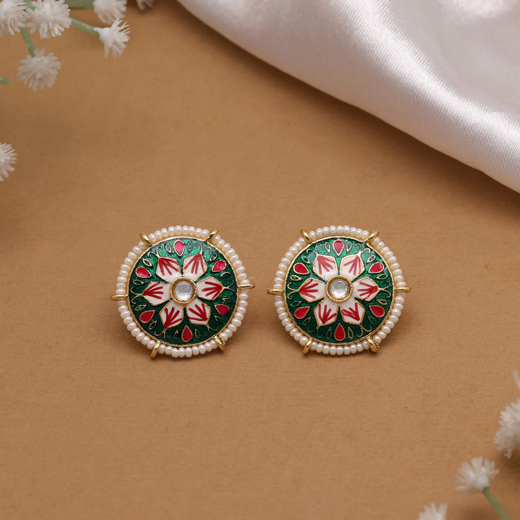 Meenakari Top/ Stud earrings